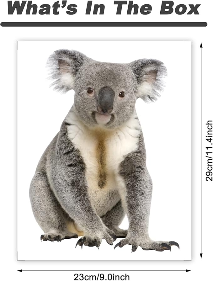 Removable Koala Bear Wall Sticker Cute Animal Realistic Koala Wall Decals Peel and Stick Funny Wall Art Decor Gifts for Kids Room Wall Decor Cabinets Closet Sticker Car Decor