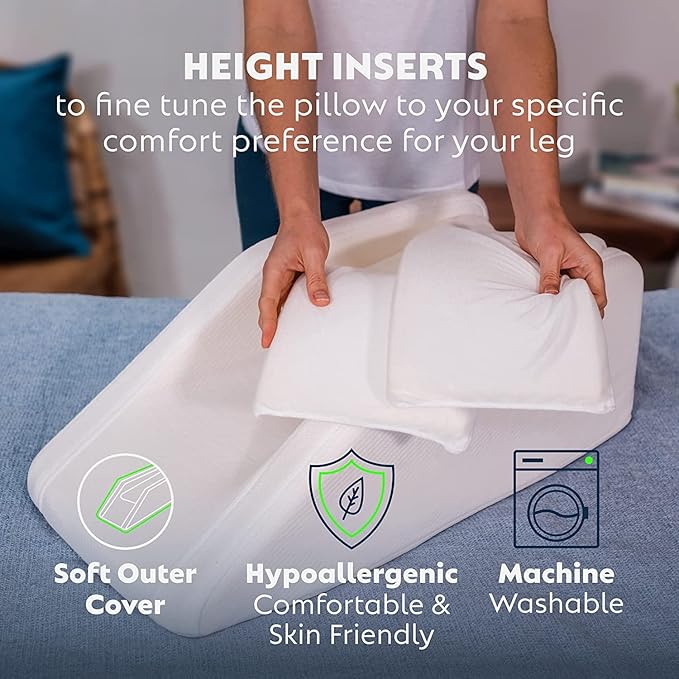 Adjustable Leg, Knee, Ankle Support and Elevation Pillow | Surgery | Injury | Rest | (Short)