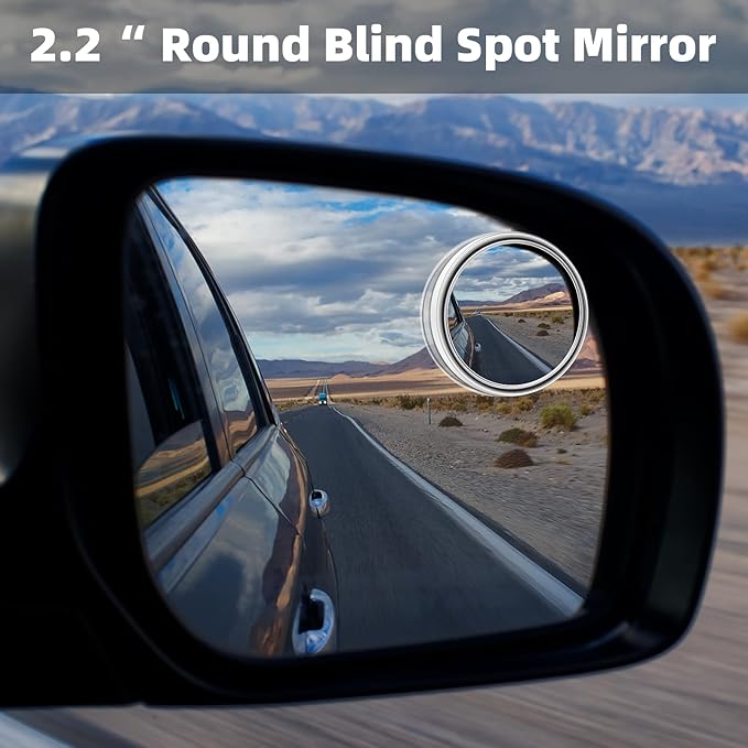 Car Neck Pillow, Car Headrest Pillow for Driving with 2.2" Rear View Blind Spot Mirrors, Memory Foam Car Pillow for Cervical Support, Vehicle Headrest Pillow for Car Seat, Brown