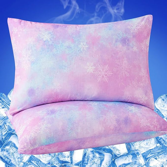 Cooling Pillow Cases for Hot Sleepers - Double Side Arc-Chill Q-Max>0.5 Cooling Fiber Cool Pillow Cases 2 Pack - Breathable Soft Cold Pillow Cases with Hidden Zipper (20" x 36")