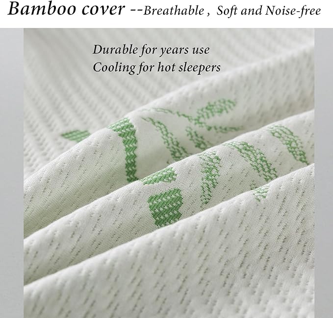 Shredded Memory Foam Pillows for Sleeping, Cooling Zippered Breathable Memory Foam Bed Pillow 2 Pack, Queen Size Firm Pillow Gel for Neck Support, Hotel Quality Bed Rest Pillow Set of 2