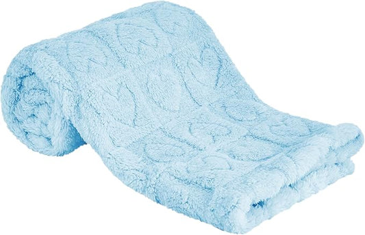 Sherpa Fleece Baby Blanket Heart Checkered Blanket, Ultra Soft Fluffy Premium Baby Blankets for Boys Girls, Cozy Infant Toddler Newborn Receiving Blankets for Crib Stroller 30”×40” (Blue)