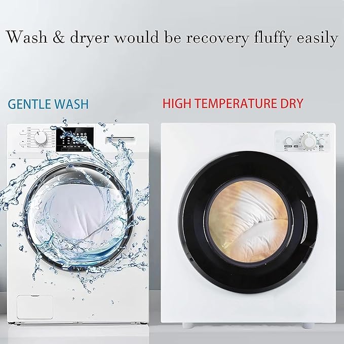 Medium Support Bed Pillows Queen Size Set of 4 Pack for Sleeping 20"x30", Hypoallergenic Skin Friendly Down Alternative Filling for Side Stomach Back Sleeper Machine Washable