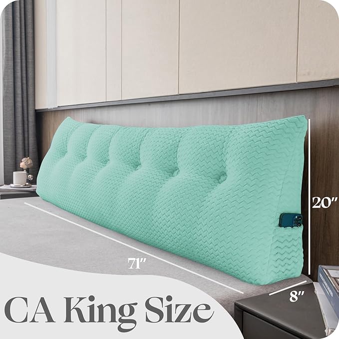 Large Bolster Triangular Headboard Wedge Backrest Positioning Support Bed Rest Reading Pillows Headboard Wedge Pillows for Day Bed Bunk Bed with Removable Cover