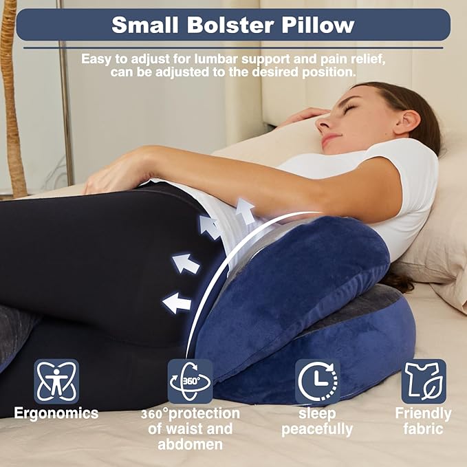 Pregnancy Pillow for Sleeping, Comfortable Velvet Cover Maternity Pillow Support for Back, Legs, Belly, HIPS Blue Large