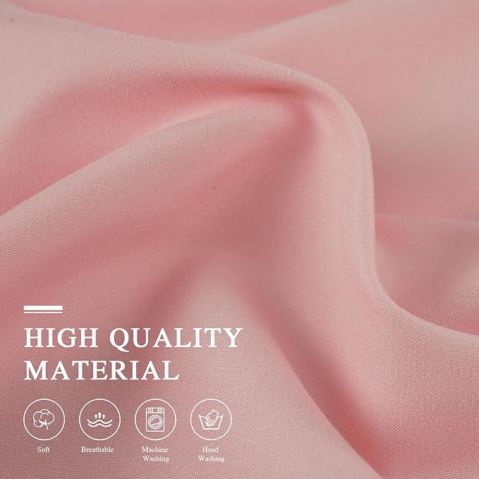 Pink Canopy Bed Curtains - 4 Corner Post Bed Curtains Queen Lightproof Drapes Bed Canopy Curtains with Tie Backs for Adults & Girls Bedroom Decoration(Pink,Queen)