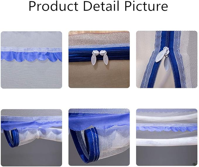 Pop-up Mosquito net Double Bed,L79x W59 x H59 in Double Door Zip Portable Tent Travel Mosquito net Free-Standing use one Compartment to Install Suitable for Bedroom no Hooks no Chemicals