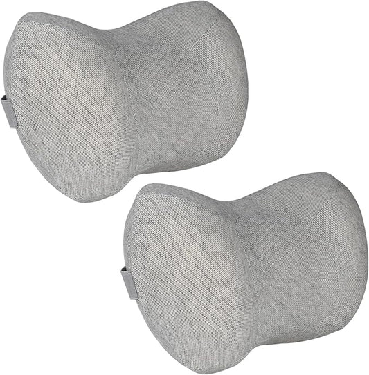 Car Neck Pillow, 2pcs Memory Foam Ergonomic Neck Pillow and Seat Headrest for Driving Fatigue Relief, Comfort and Support Your Neck