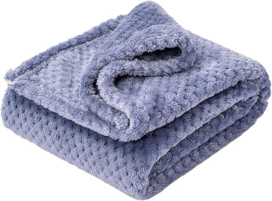 Fuzzy Blanket or Fluffy Blanket for Baby Girl or boy, Soft Warm Cozy Coral Fleece Toddler, Infant or Newborn Receiving Blanket for Crib, Stroller, Travel, Decorative (40Wx60L, M-Pearl Blue)
