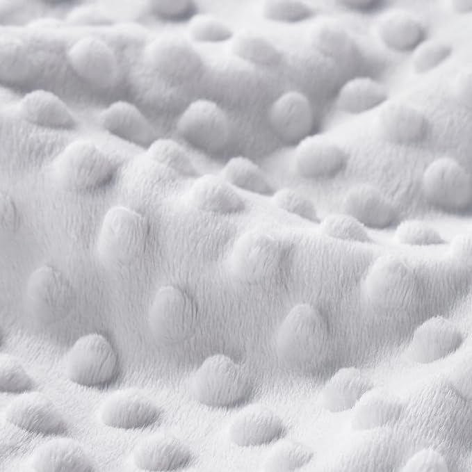 DaysU Silky Micro Soft Plush Baby Blankets Unisex with Print Animal Pattern and Soothing Raised Dots, Double Layer Bed Throws for Baby Crib, Animal Faces, Grey, 30x40 Inches
