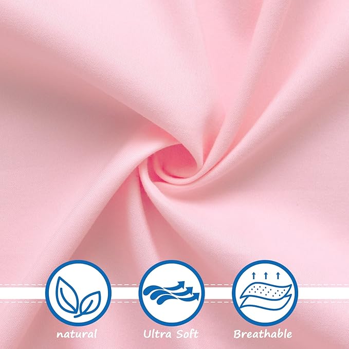 Crib Mattress Sheet 2 Pack Fitted Crib Sheet (28 x 52 x 8 in) for Standard Crib Toddler Mattress Cover Soft Microfiber Breathable Baby Sheets for Boys and Girls, Blue and Pink