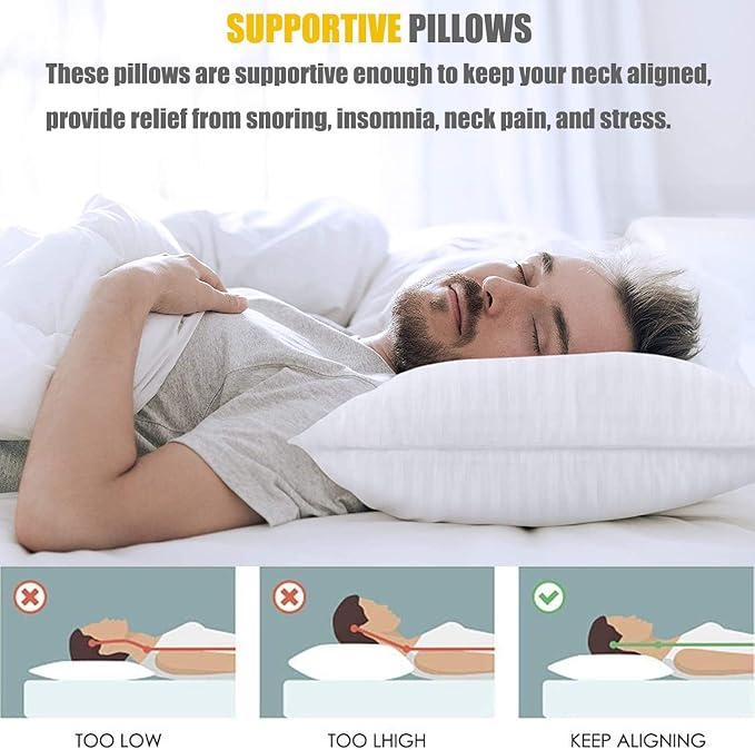 tuphen-Bed Pillows for Sleeping 2 Pack, Cooling Gel Pillows, Ultra Soft Breathable Down Alternative Pillows, Hotel Luxury Collection Pillows for Back, Stomach or Side Sleepers (Standard (Pack of 4))