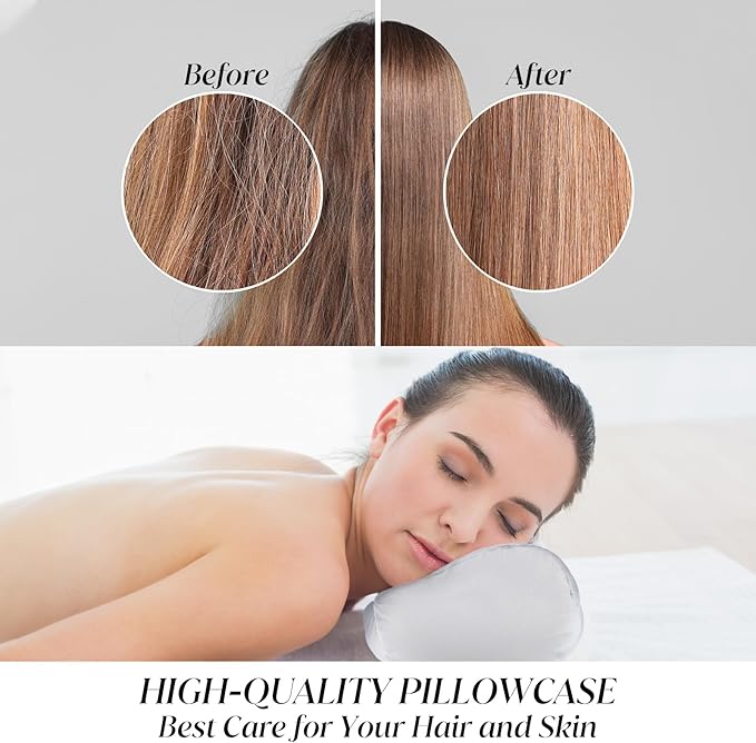 Prasacco 2 Packs Round Neck Pillow Covers, 16 x 5.9 Inch Neck Roll Pillow Case Bolster Pillow Cover with Hidden Zipper Silk Cylinder Pillow Covers Soft Bolster Pillowcases for Neck Roll Pillow