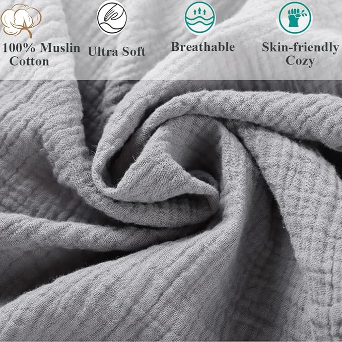 Muslin Bassinet Sheet Compatible with Snoo Smart Sleeper, Dream On Me Lacy Portable, Safety 1st Sleeper Bassinet, 2 Pack Cotton Fitted Bassinet Sheets for Baby Grey & Pink