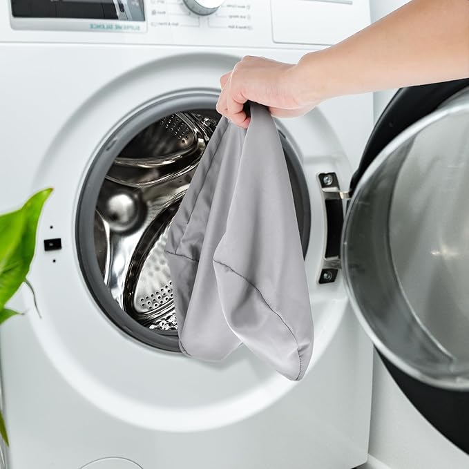 Prasacco 2 Packs Round Neck Pillow Covers, 16 x 5.9 Inch Neck Roll Pillow Case Bolster Pillow Cover with Hidden Zipper Silk Cylinder Pillow Covers Soft Bolster Pillowcases for Neck Roll Pillow