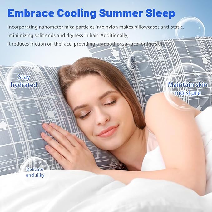 Cooling Pillow Cases for Hot Sleepers - Double Side Arc-Chill Q-Max>0.5 Cooling Fiber Cool Pillow Cases 2 Pack - Breathable Soft Cold Pillow Cases with Hidden Zipper (20" x 30")