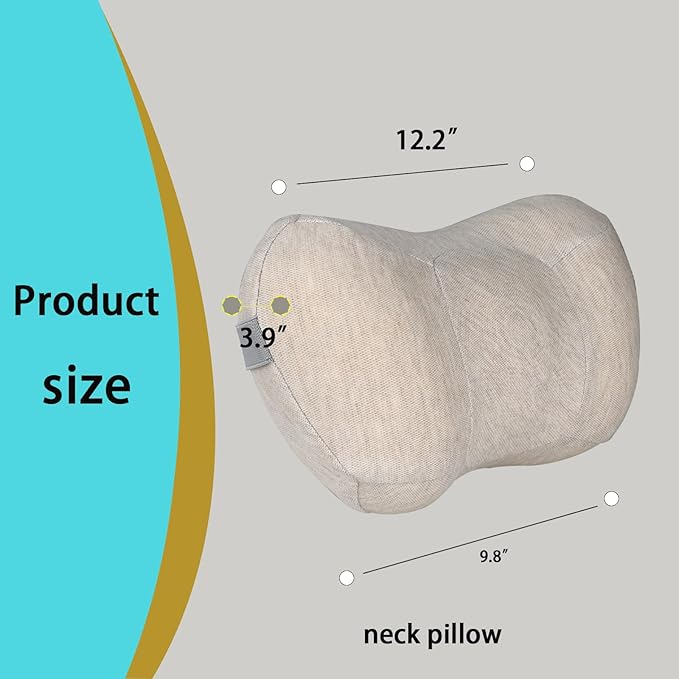 Car Neck Pillow, 2pcs Memory Foam Ergonomic Neck Pillow and Seat Headrest for Driving Fatigue Relief, Comfort and Support Your Neck