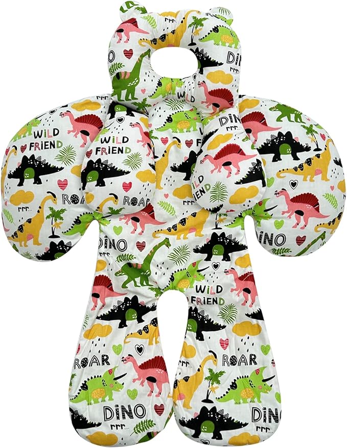 Baby Toddler Stroller Pillow for Newborn, Infant Car Seat Insert Carseat Sleeping Cushion, 2-in-1 Body Ultra-Soft Comfort Support