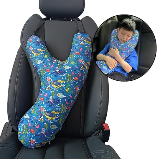 Car Travel Pillow for Kids Adults Soft Neck Pillow Head and Body Support Pillow Breathable Seat Pillow Car Aircraft Travel Pillow Neck Support Pillow Cushion for Long Journey Travel Accessories