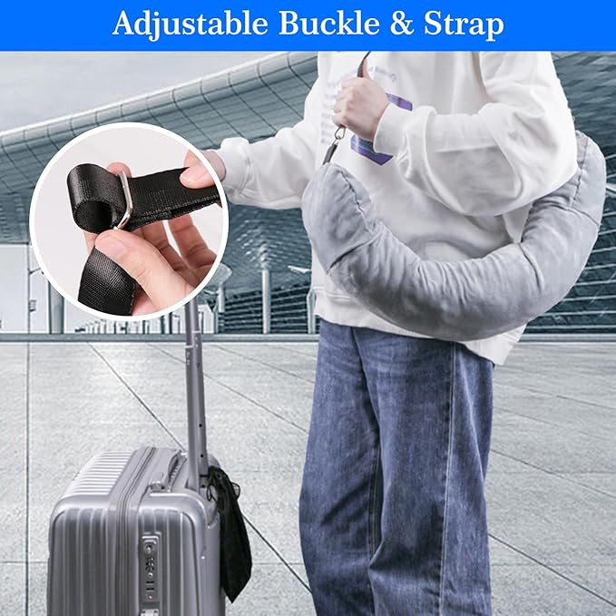 Travel Pillow You Stuff with Clothes, Stuffable Travel Pillow Transforms Into Extra Luggage Without Excess Fees, Stuffable Neck Pillow Fits 3+ Days of Travel Essentials Gray
