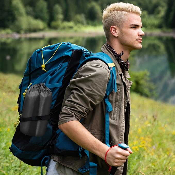 Outdoor Camping Pillow Lightweight,Compact Firm Supportive Compressible Pillow, Travel Pillow Cases, Removable Pillow Cover,Sleeping, Camping,Memory Foam Washable Pillow - Medium