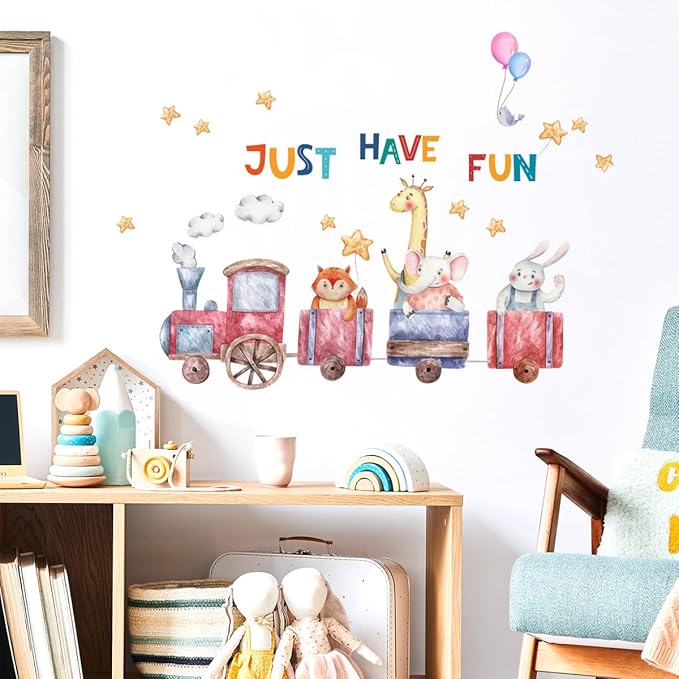 Fun & Colorful Wall Decal - 65cm/25.6in Finished Size, Includes 60x30cm Sheet & Bag Packaging for Easy Decorating
