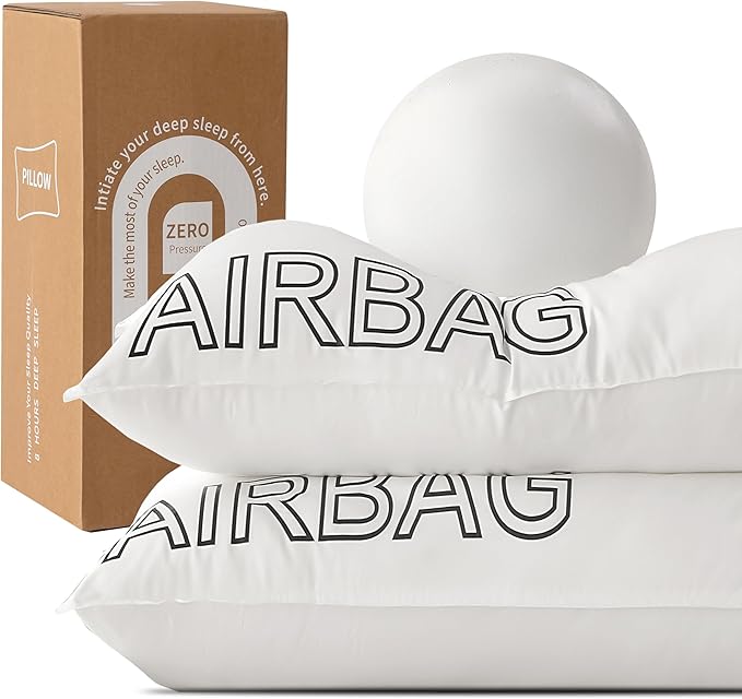 Luxury Fluffy & Supportive Bed Pillows Standard Size Set of 2 for Side Back Sleepers to Relief Neck Pain, Hotel Premium Feather Down Alternative Soft Pillows for Sleeping, Skin-Friendly Cooling Cover