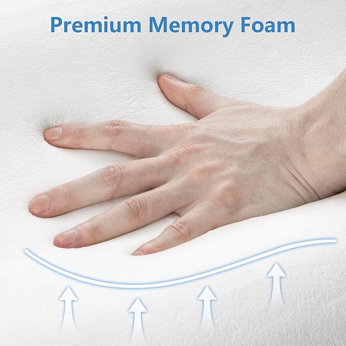 AM AEROMAX 32" King Size Contour Memory Foam Pillow, Neck Pillow for Neck Pain Relief, Neck Orthopedic Sleeping Pillows for Side, Back and Stomach Sleepers(Black,Velvet)