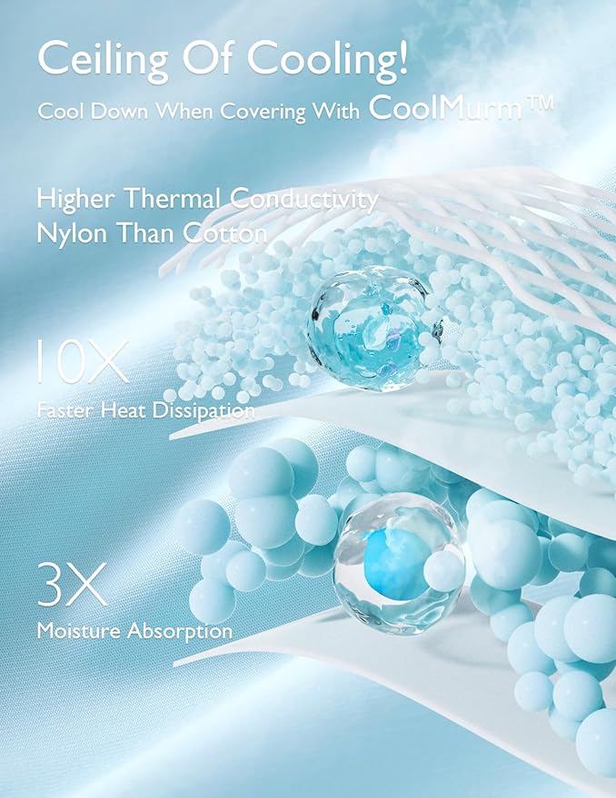 Momcozy Life CoolMurm Cooling Comforter for Hot Sleepers, King/Cali King 106"x90" Hot Flashes Cooling Blanket, All-Season Lightweight Soft Breathable Cooling Quilt Duvet, Cool All Night, Midnight Blue