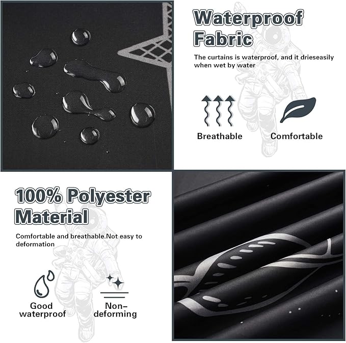 Astronaut Canopy Bed Curtains - 4 Corner Post Bed Curtains Canopy Queen Bed Canopy Curtains for Children Girls Bedroom Decoration(Astronaut, Queen)