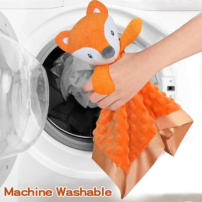 Fox Baby Security Blanket Loveys for Babies Girls, 16" Soft Baby Lovey Blanket, Baby Snuggle Stuffed Animals Blankie, Baby Girls Gifts for Infant and Toddler