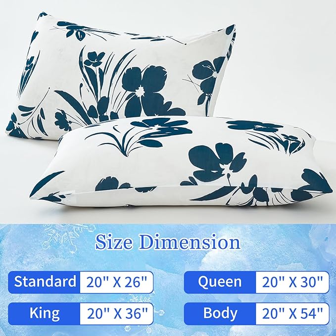 Cooling Pillow Cases for Hot Sleepers - Double Side Arc-Chill Q-Max>0.5 Cooling Fiber Cool Pillow Cases 2 Pack - Breathable Soft Cold Pillow Cases with Hidden Zipper (20" x 26")