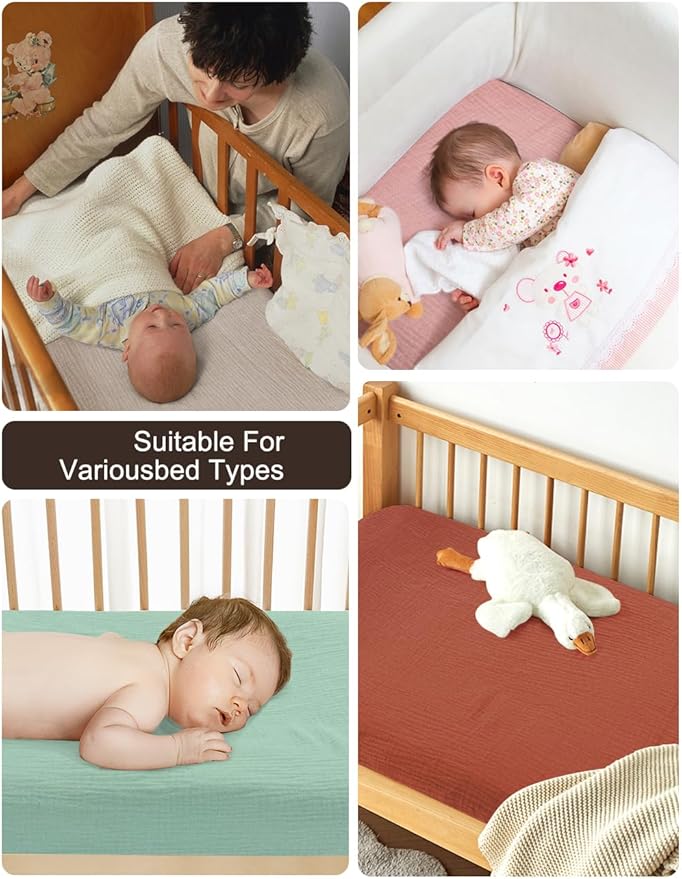 Light Green Bassinet Mattress Sheets, Muslin Bassinet Sheet 32"x16" for Rectangle, Oval, Hourglass Bassinet Mattress, Moses Basket Sheets (46B-07)