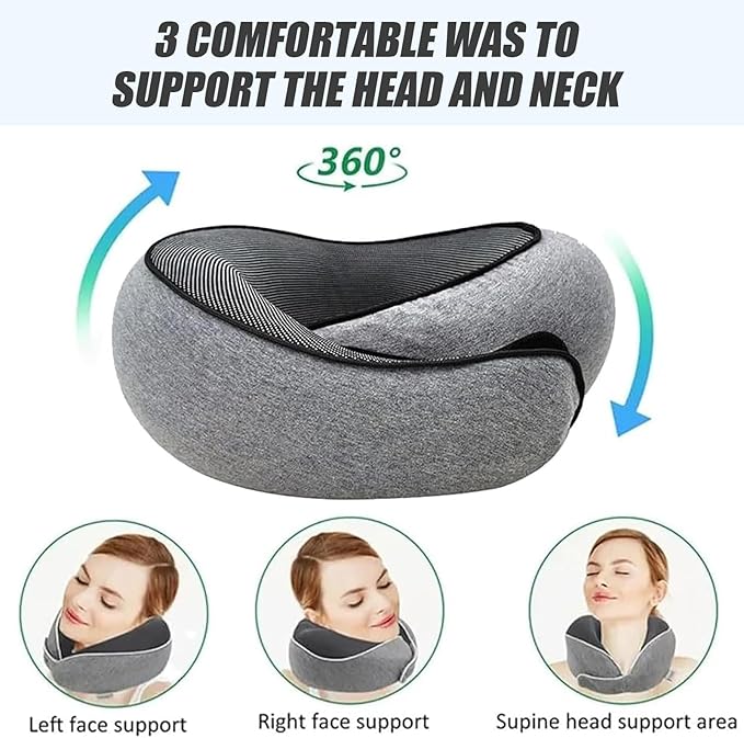 Travel Neck Pillows for Airplanes 2024 New Travel Pillow Neck Travel Pillow Memory Foam Airplane Pillow Soft Airplane Neck Pillow(Light Gray)