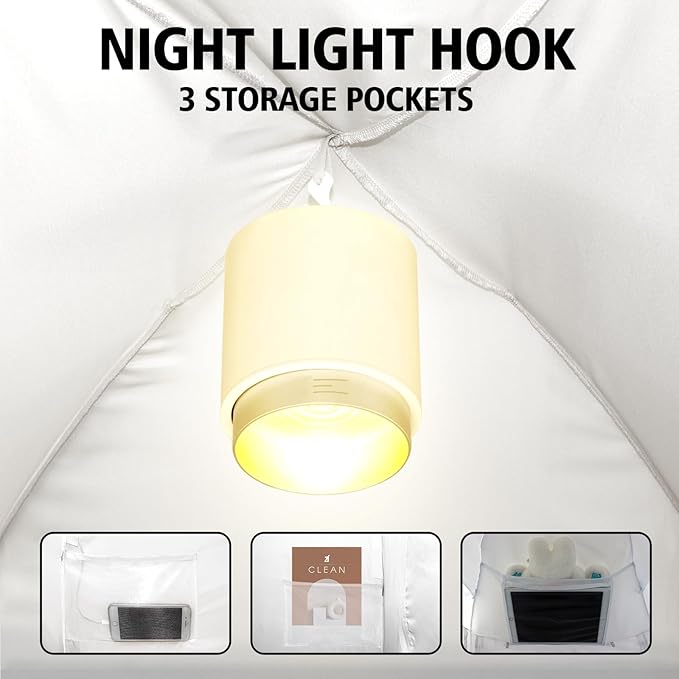 Bed Tent Bed Canopy Queen Size for Adult and Kids - Portable Sleeping Tents Indoor Dream Tents 70% Blackout with String Light 3 Doors Breathable Privacy Space Tents