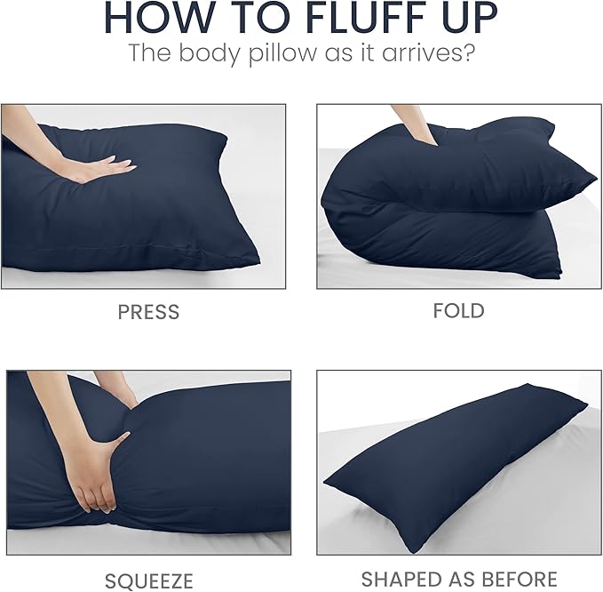 Utopia Bedding Full Body Pillow for Adults (Navy, 20 x 54 Inch), Long Pillow for Sleeping, Large Pillow Insert for Side Sleepers