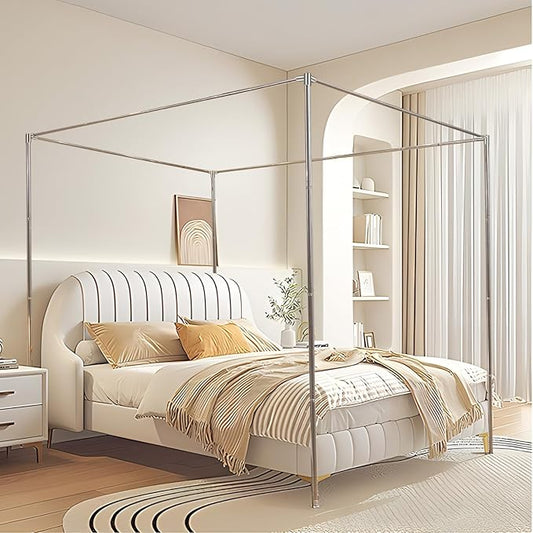 Canopy Bed Frame Post for King Size Beds,Premium Stainless Steel Bed Post Poles Thicken Bed Canopy Frame,Fit for Four-Corner Bed and Mosquito Curtains