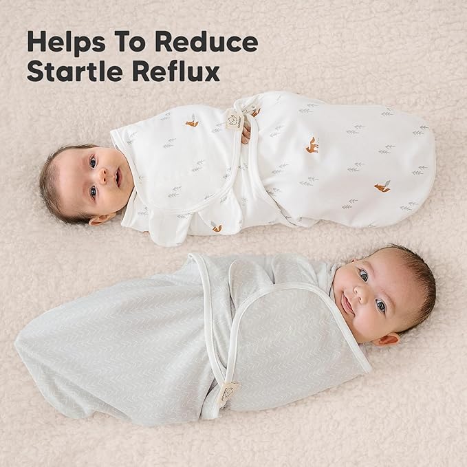 Baby Swaddle Sleep Sacks with Zipper - 3-Pack Newborn Swaddle Sack, Baby Swaddles Sleep Sack 0-3 Months, Wearable Blanket Baby, Baby Swaddle Blanket Wrap, Swaddle Sack, Easy Change Swaddle (Forest)