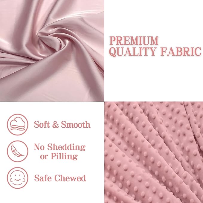 Bunny Security Blanket with Stuffed Animal Snuggle Toy 16" Lovey Soft Lovie Baby Registry Search Baby Girl Birthday Gifts for Infant and Toddler Pink