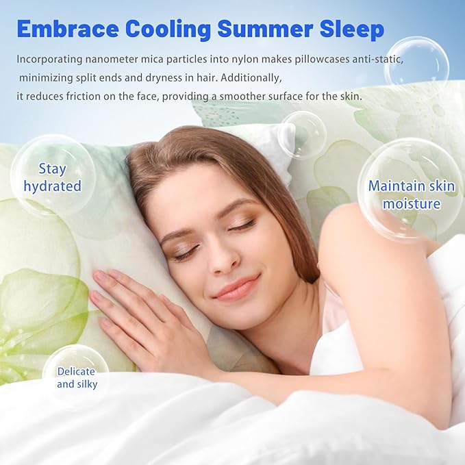 Cooling Pillow Cases for Hot Sleepers - Double Side Arc-Chill Q-Max>0.5 Cooling Fiber Cool Pillow Cases 2 Pack - Breathable Soft Cold Pillow Cases with Hidden Zipper (20" x 26")