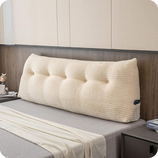Large Bolster Triangular Headboard Wedge Backrest Positioning Support Bed Rest Reading Pillows Headboard Wedge Pillows for Day Bed Bunk Bed with Removable Cover