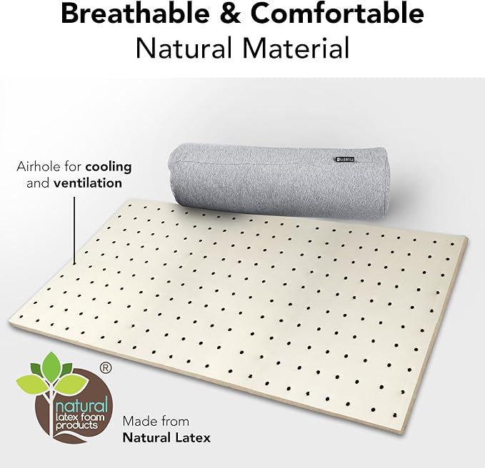 Ultra Thin Pillow 1 inch Thickness - Foldable, Rollable, Stackable - Made from Natural Latex - Low Profile, Super Flat (Firm, Gray Slate)