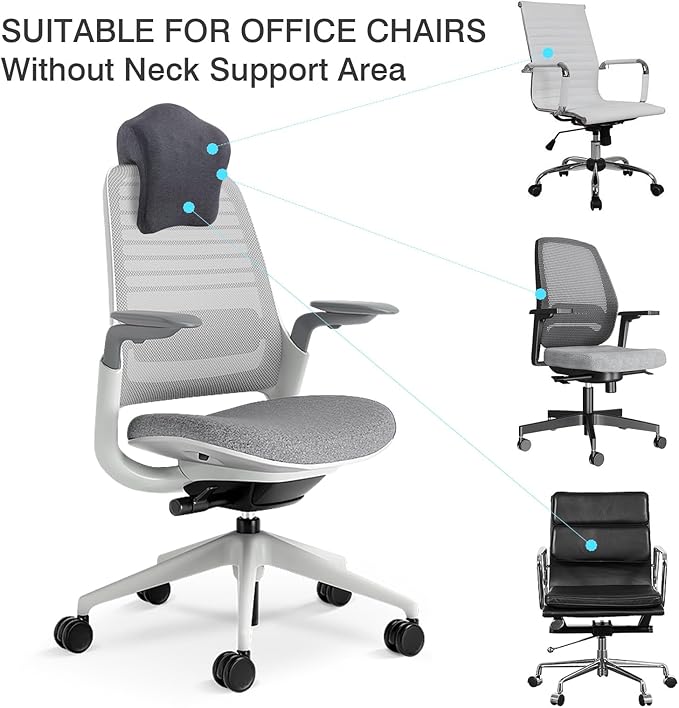 BALAPET Memory Neck Support for Office Chair, Headrest Pillow for Neck Pressure Relief Improved Posture for Working Chair, Car, Sofa, Plane and Travel