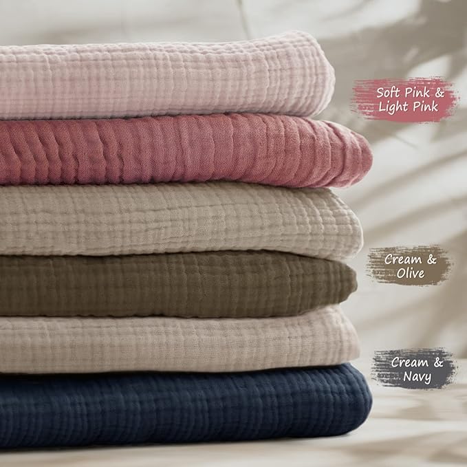 Baby Muslin Crib Sheets - Toddler Cotton Fitted Crib Sheets Neutral for Boys and Girls 2Pack