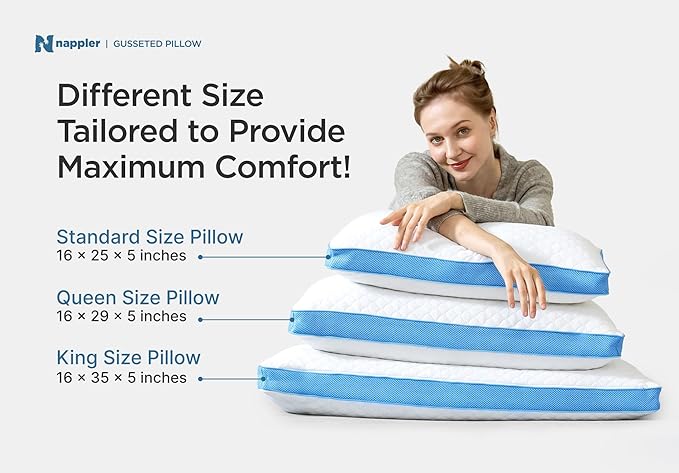 Side and Back Sleeper Pillow for Neck and Shoulder Pain Relief - Shredded Memory Foam Bed Pillow for Sleeping - 100% Adjustable Fill - Queen Size - Modal Washable Case. Extra Fill Included
