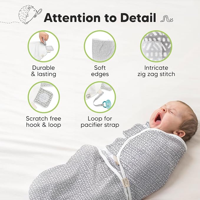 3-Pack Organic Baby Swaddle Sleep Sacks - Newborn Swaddle Sack, Ergonomic Baby Swaddles 0-6 Months, Swaddles for Newborns, Baby Sleep Sack, Baby Swaddle Blanket Wrap,Baby Essentials (Nordic,L)