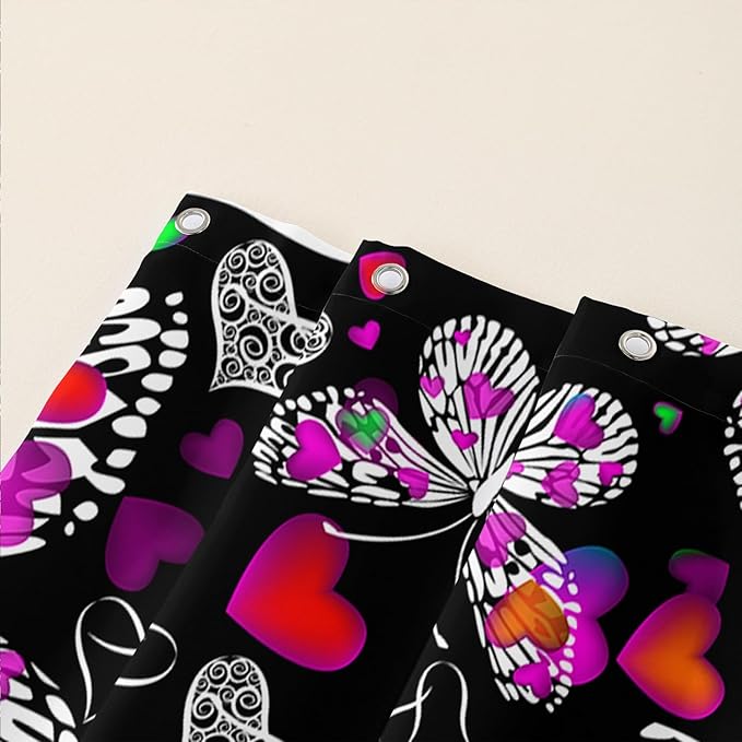 AILONEN Colorful Butterfly Shower Curtain for Bathroom Decor,Beautiful Butterfly Bath Curtain for Kids Women Girls,Pint Polyester Waterproof with 12 Plastic Hooks 60" W*72" H