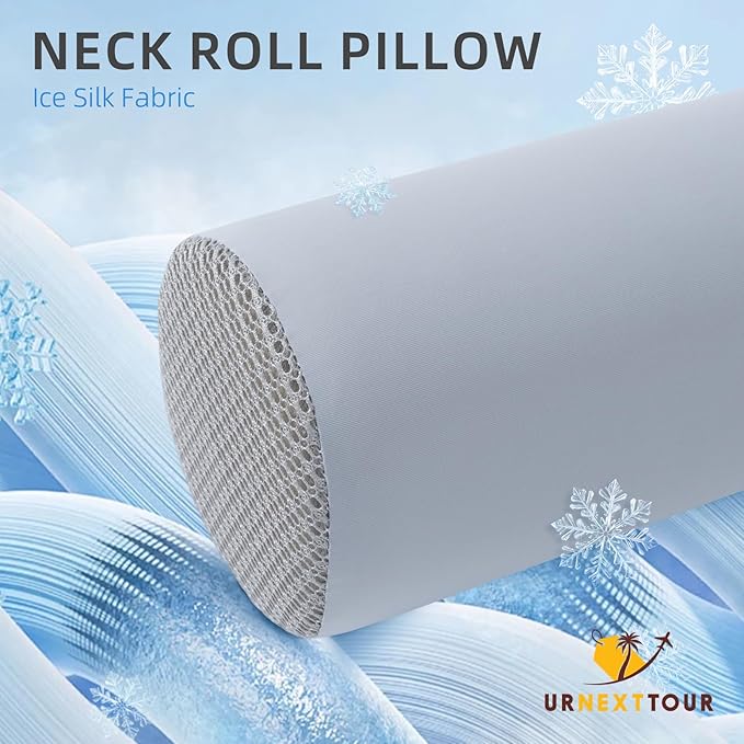 Cervical Neck Pillow Cooling Roll Memory Foam Support Round Pillows for Pain Relief Sleeping, Bed, Legs, Back and Yoga 17 x 4.5 Inches