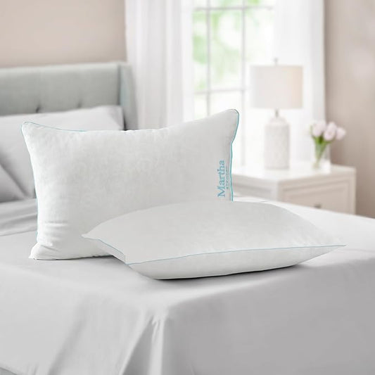 MARTHA STEWART Heirloom Jacquard 2 Piece Bed Pillow Set, 385 TC, Down-Alternative, King