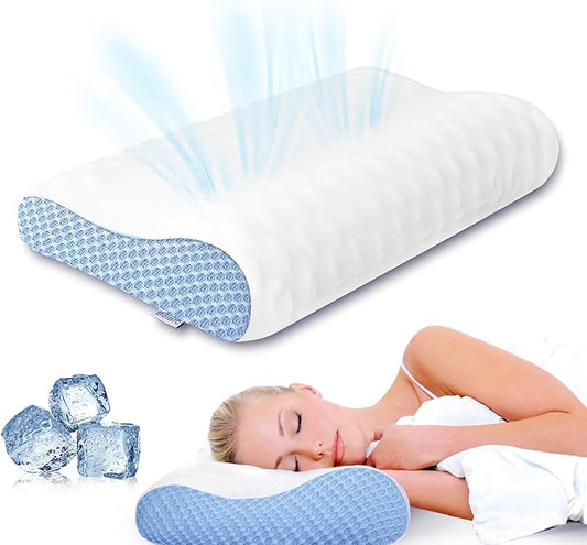 Neck Pillow Memory Foam Pillows for Sleeping Ergonomic Cervical Pillow for Neck and Shoulder Pain Relief Orthopedic Contour Bed Pillow for Side Back Stomach Sleeper